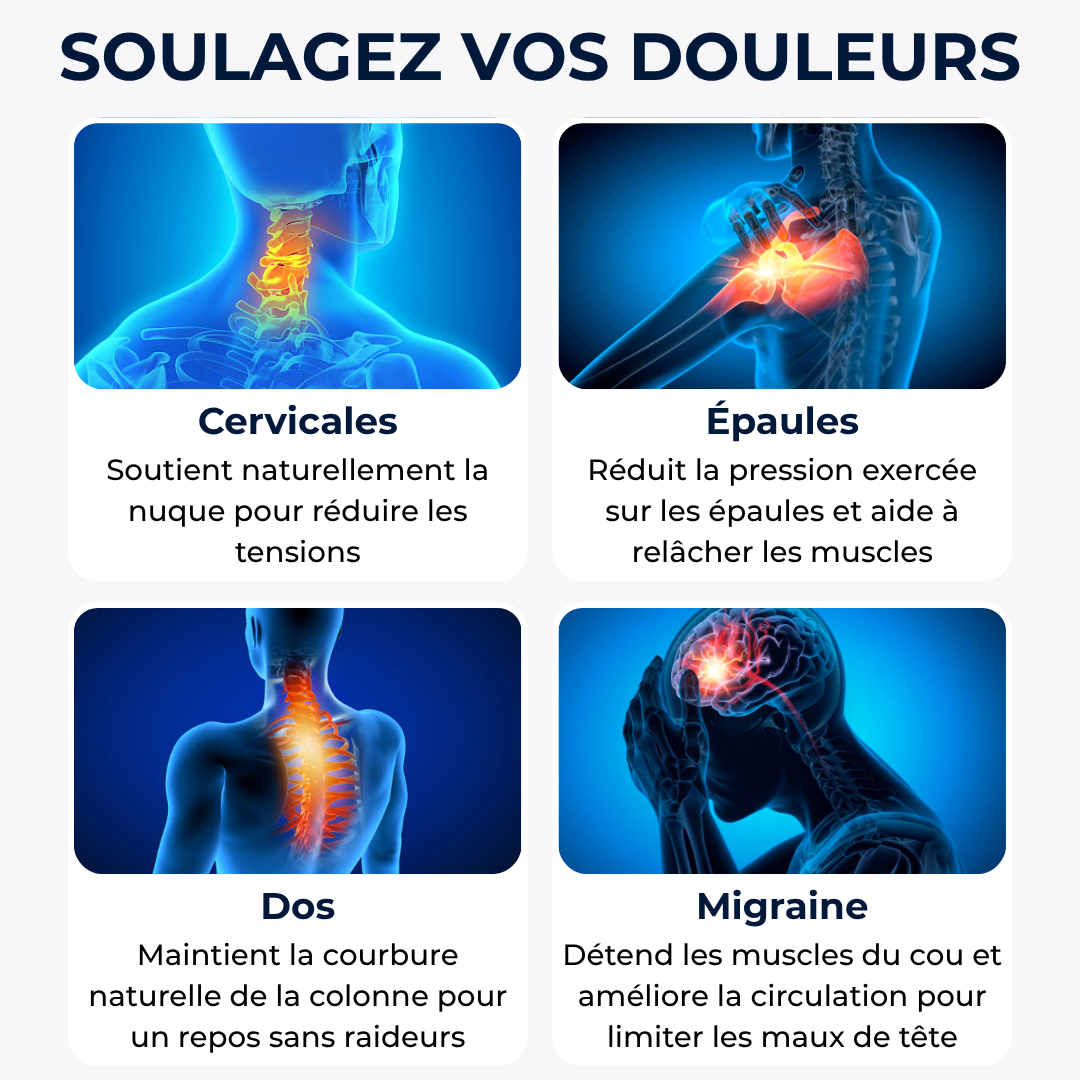 Oreiller orthopédique cervicales